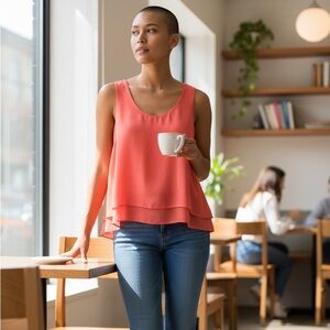 REITMANS  Coral Sleeveless Layered Tank Top XL